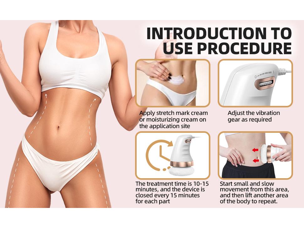 Handheld Multi-Head Cellulite Massager with Vibration and Cloth Cover for Home Slimming