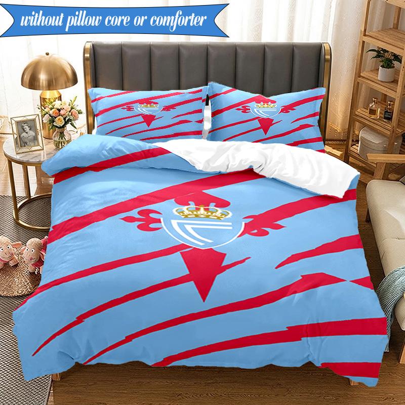 Celta Vigo Crest Design 3pcs Bedding,Including 1pc Duvet Cover And 2pcs Pillowcases Perfect for Christmas,Ideal for Bedroom, Dormitory