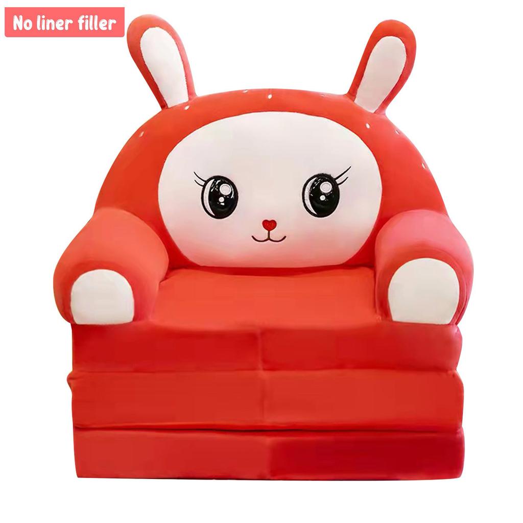 Plush Foldable Kids Sofa Cover 2 In 1 Foldable Children Sofa Cute Cartoon Lazy Sofa Pillowcase Without Liner Filler