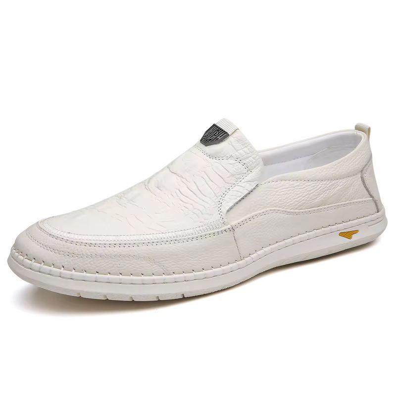 Мужская повседневная обувь 2025 года Дышащие мужские лоферы для отдыха и ходьбы Мокасины из натуральной кожи Перфорированные Слипоны Мужские туфли для вождения
