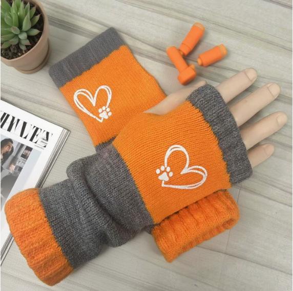 Женские осенне-зимние модные вязаные вышитые перчатки