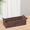 Прямоугольная корзина для хранения с ручкой, большая вместимость, многоцелевое декоративное плетеное украшение ручной работы