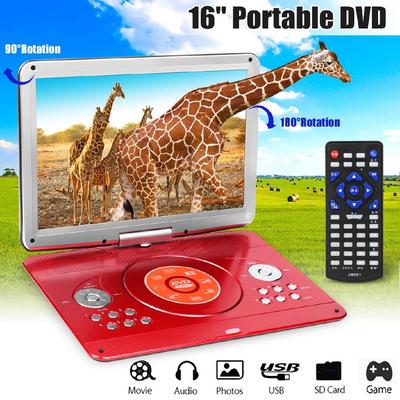 14-дюймовый портативный DVD-плеер с вращающимся экраном Media DVD для игрового ТВ Поддержка MP3 MP4 VCD-плеер для дома и автомобиля