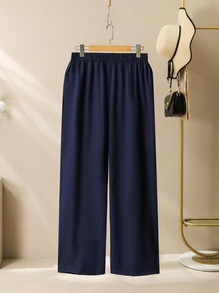 Кружевной пэчворк, двухпредметный, больших размеров, 2025: Комплект: рубашка с длинным рукавом и брюки клеш