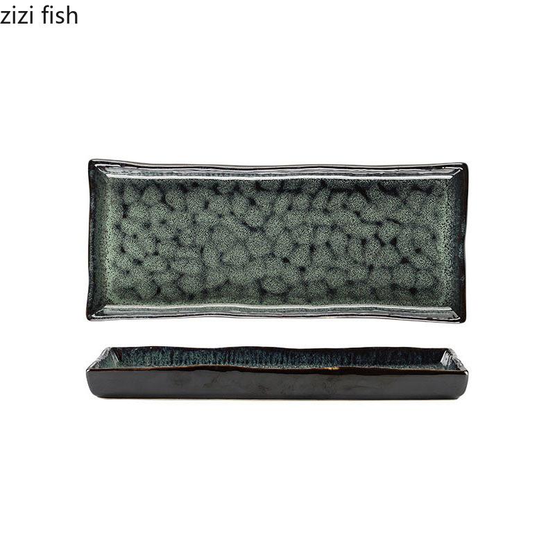 Creative Irregular Texture Ceramic Sushi Plate Flat Plate Dessert Snack Plate Sashimi Plates Restaurant Specialty Tableware
