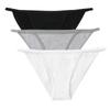 Women's Solid Thong Low-rise Panties Cotton Briefs Comfortable Sexy Panties