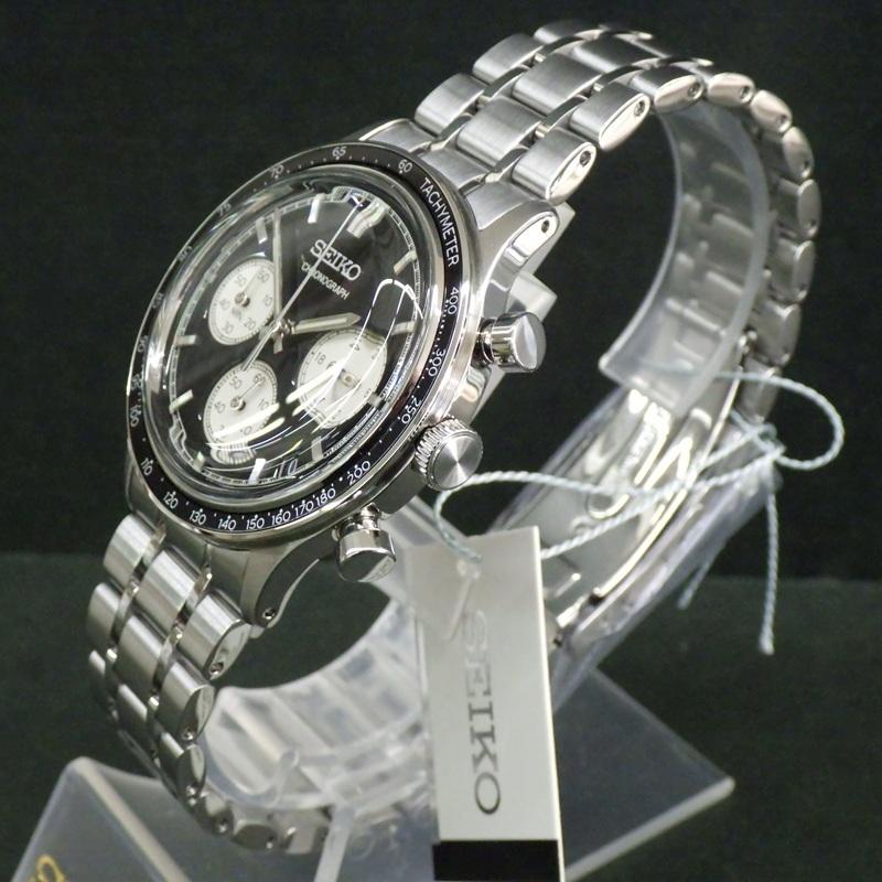 Мужские кварцевые часы-хронограф SEIKO SBTR055 с черным циферблатом.