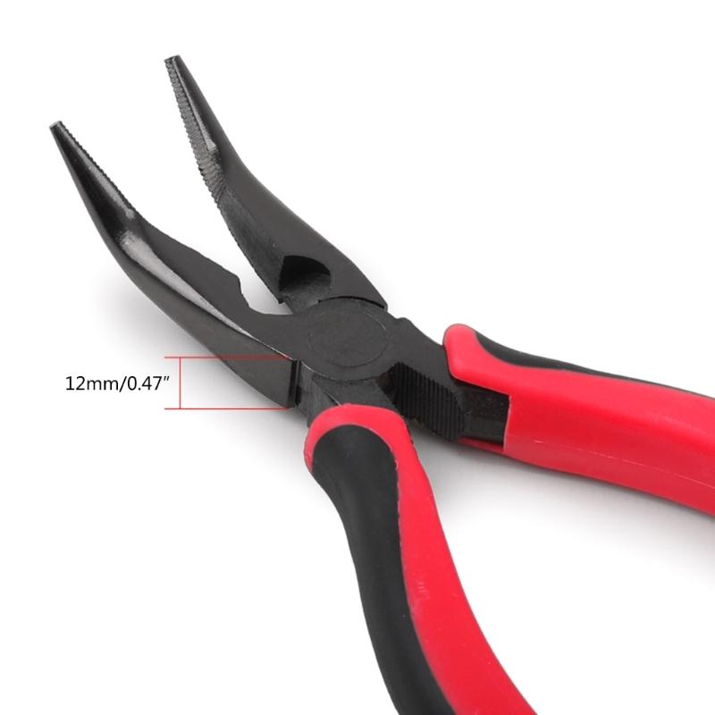 Angle Jaw Pliers 8 Inch, Manual Hand Tool for Hardware, Electrician, Stripping, Curved Nose Pliers, Multi-Purpose Tool