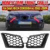 Пара сотовых решеток переднего верхнего бампера для Seat Ibiza Typ 6L Cordoba 2002-2009, матовая черная термостойкая решетка радиатора