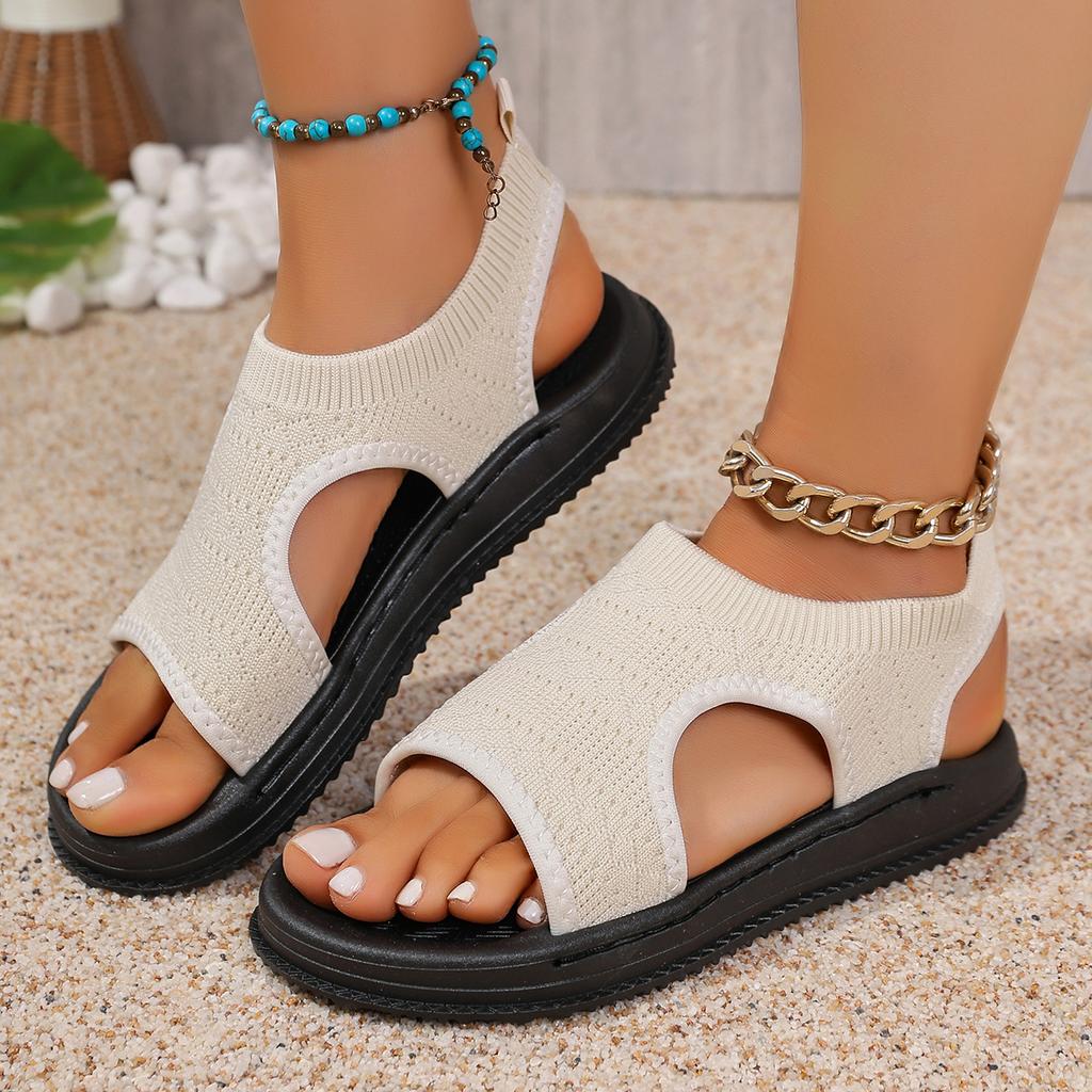 Модная женская обувь Лето 2024 Комфортные повседневные спортивные сандалии Женские пляжные сандалии на танкетке Женские сандалии на платформе Римский тренд Большой размер