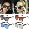 Модные унисекс UV400 большие цельные солнцезащитные очки с плоским верхом в ретро-стиле квадратные женские винтажные зеркальные очки