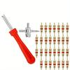 33Pcs Rust-proof Tire Valve Stem Installer Tool Set Multi Function Valve Removal Puller Tool  Cars
