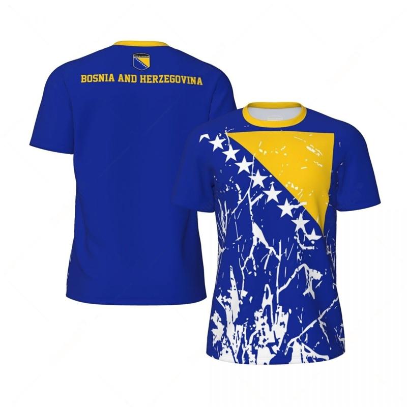 Bosnia and Herzegovina Pattern T-shirt Men's Football 3D Printed Sports Shirt Summer Fashion Casual Short Sleeved Tops