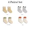 4/1 Pairs/Lot Cartoon Baby Floor Socks Non-Slip Glue Kids Socks Indoor Cooling Soft Cotton Toddler Socks For Newborn