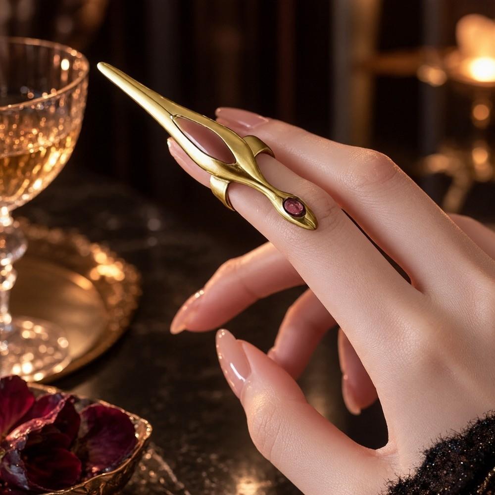 5Pcs Dark Aesthetic Claw Nail Rings Gothic Finger Guards Jewelry Accessory Fingertip Ring Cosplay