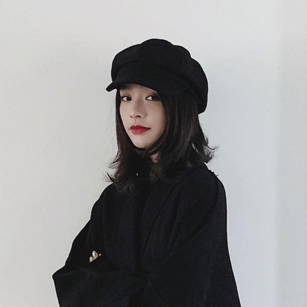 Ear Protection Woolen Octagonal Hat Solid Color Painter Caps Casual British Berets  Winter