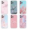 Розовый чехол для телефона с сакурой для iPhone 15 14 13 12 11 Pro Max Xs Xr X 7 8 Plus 12 13 Mini Силиконовый прозрачный чехол