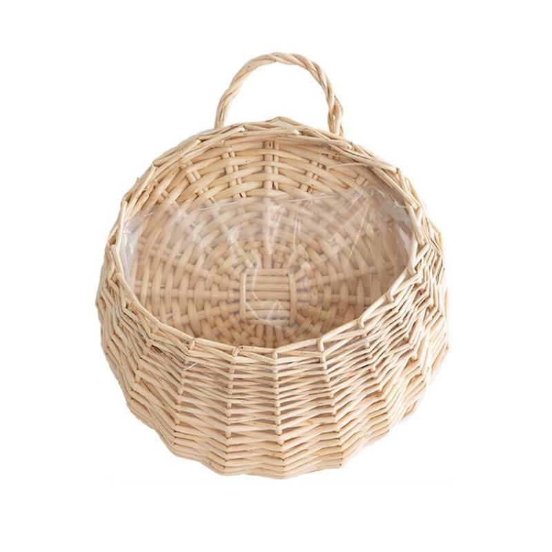 Wall Hanging Planter Plant Flower Pot Handmade Wicker Rattan Basket Home Decor