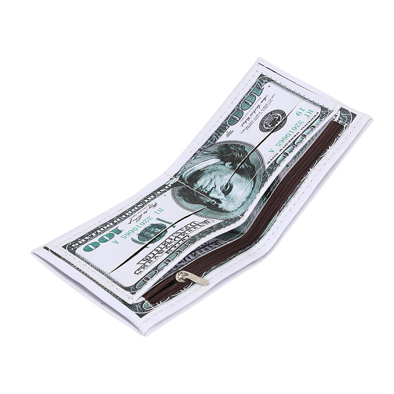 Мужской персонализированный ретро-кошелек двойного сложения с креативным стилем, множеством отделений для карт, классический короткий кошелек двойного сложения с рисунком долларовой купюры США