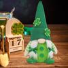 Holiday Gnome Decoration Festive Ornament St Patrick's Day Knitted Striped Hat Rainbow Colorful Full Beard Festival Desktop Faceless Dwarf Green