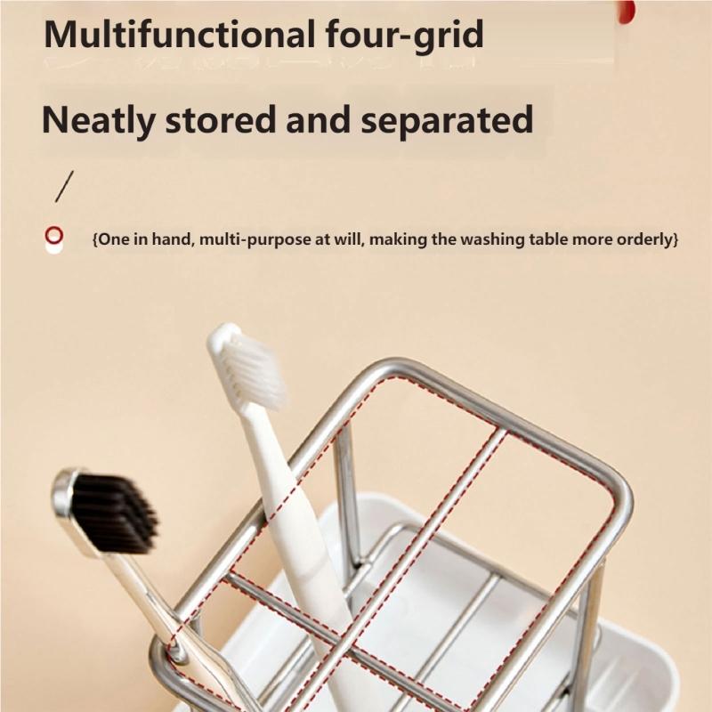 Toothbrush And Toothpaste Stand With Quick Drying Designs For Keeping Bathroom Clean And Tidying