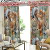 2D FLAT PRINTING 2pcs Curtains (Without Rod) Native Woman and Wolf Popular Curtains&Window Treatment Polyester Easy Install