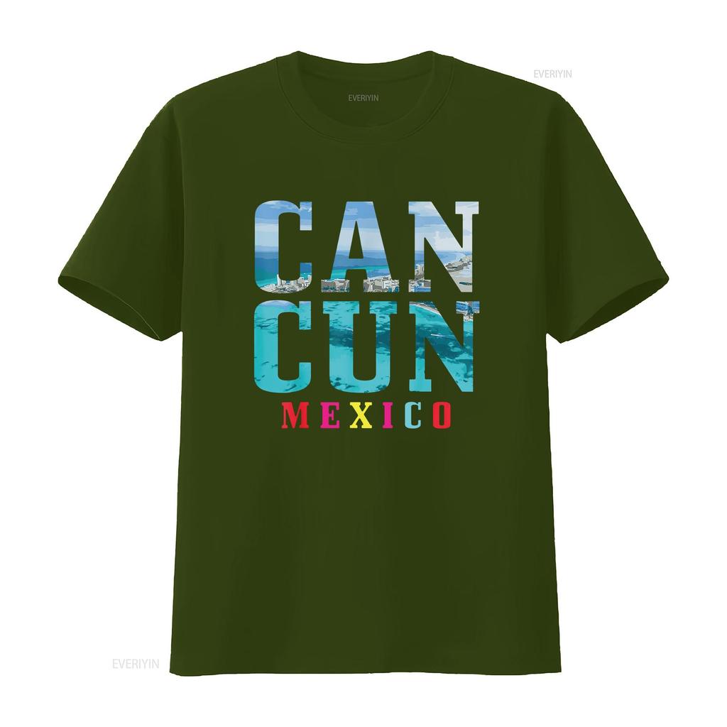 Womens Cancun Mexico Beach Summer Vacation Souvenir T Shirt vintage Washed Stretched graphic Soft Slightly Unisex Breathable
