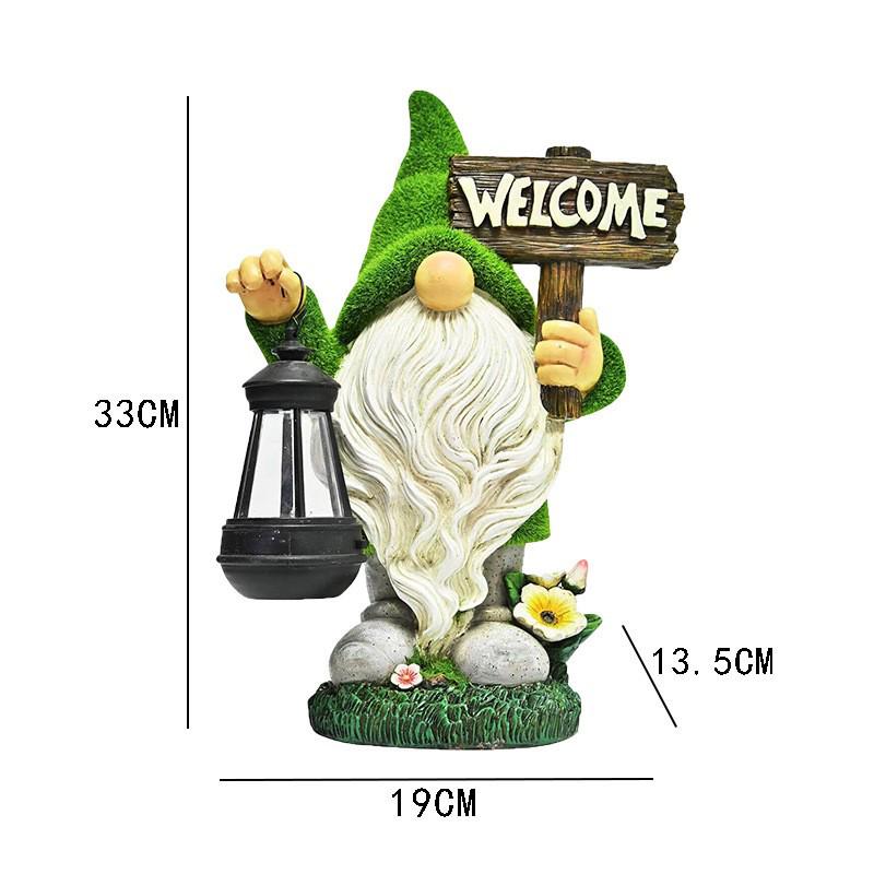 Солнечный садовый гном из смолы для украшения улицы