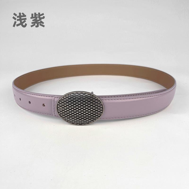 Leather Women'S Belt Cowhide Simple Match Casual Pants Jeans Women'S Pin Buckle Belt