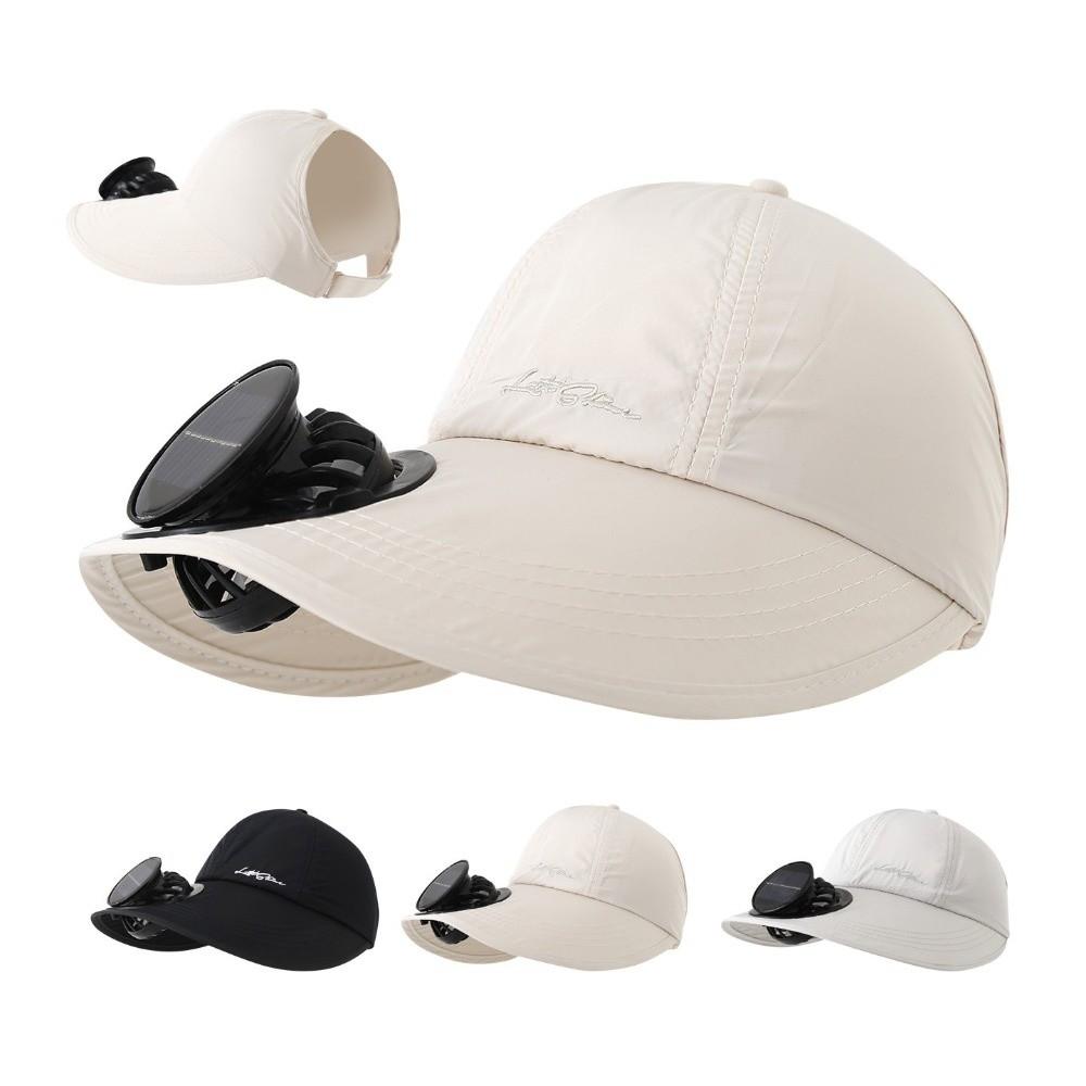 Solid Color Solar Fan Hat Breathable Sunshade Hat for 3.7V600mAh Sport