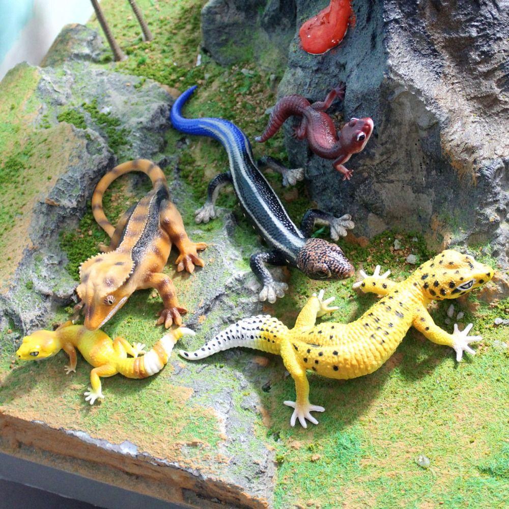 Simulation Lizard Model Figurines Miniature Gecko Figure Reptile Animals Figures Birthday Gift