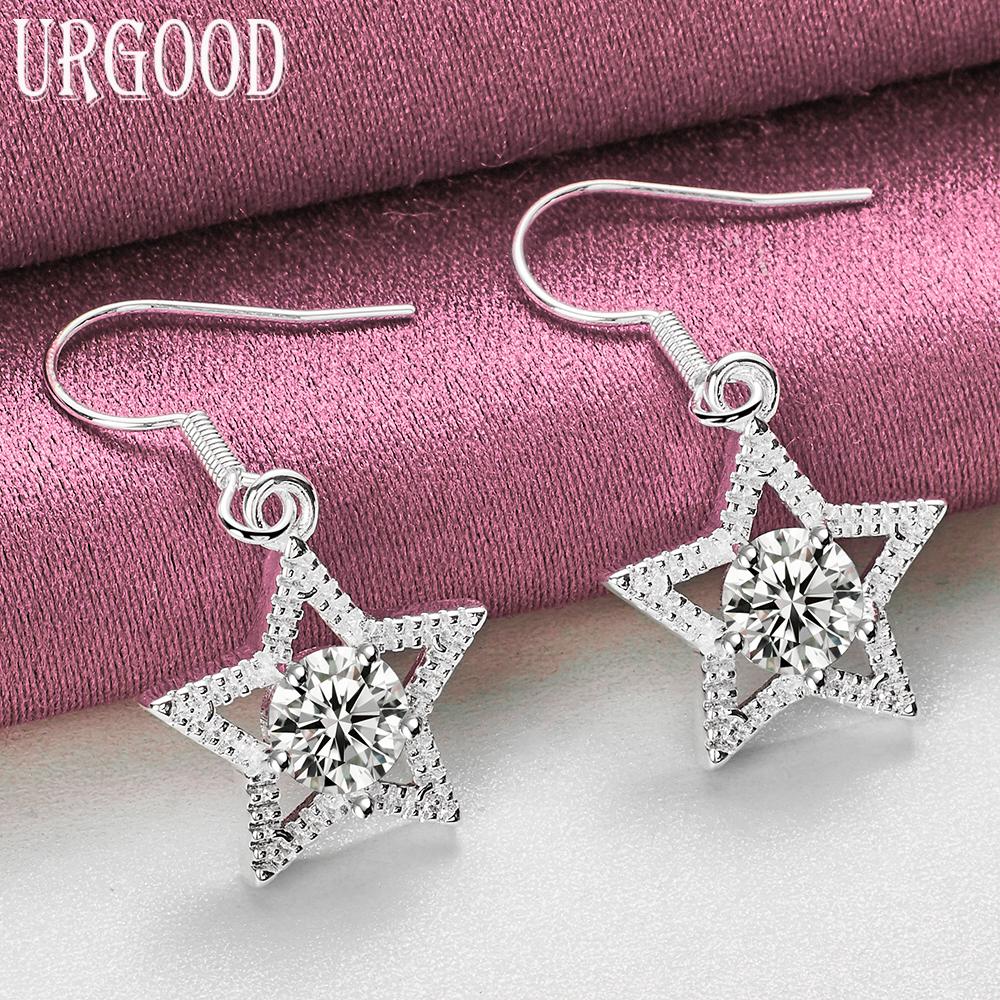 Серьги-звезды из стерлингового серебра 925 пробы с цирконами AAA, свадебные украшения