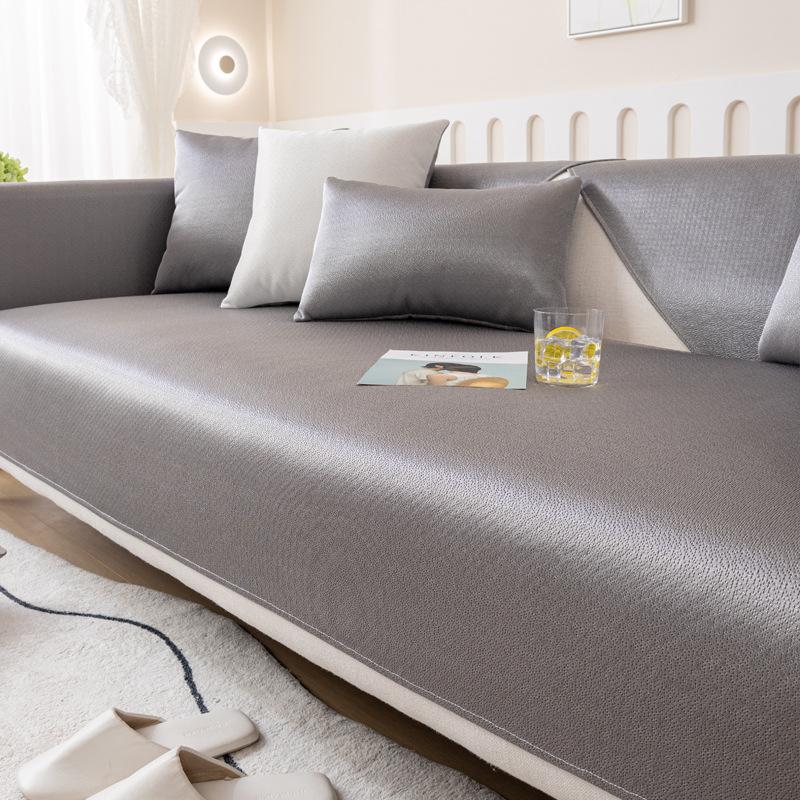 Летняя крутая подушка для сиденья, нескользящий кожаный чехол для дивана, рисовая шелковая подушка для дивана, тканевое полотенце, одноцветная подушка для сиденья