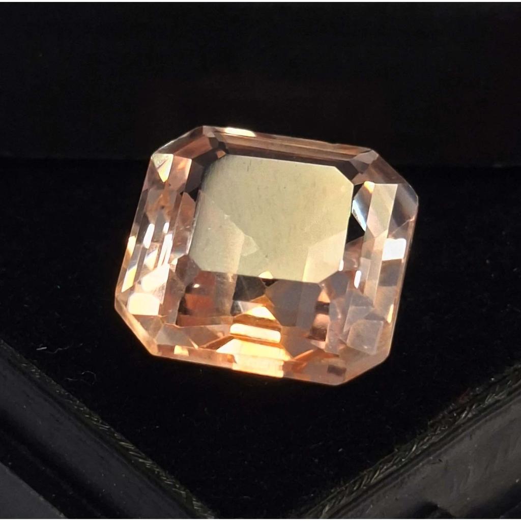Asscher Cut Natural Peach Morganite 7-9 Ct Beautiful Certified Loose Gemstone