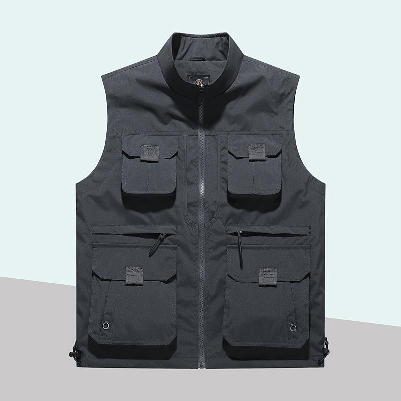 Spring And Autumn Men'S Vest Mesh MultiPocket Tooling Photography Fishing Reporter Outdoor Vest