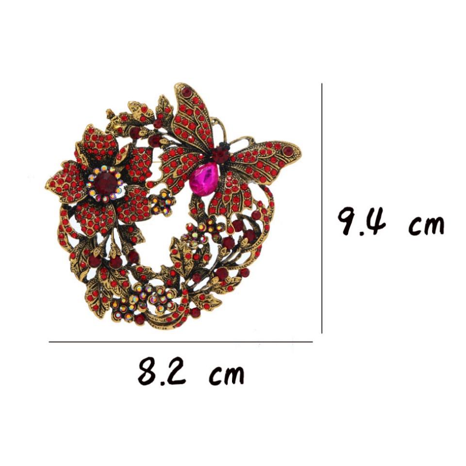 Baroque Vintage Butterfly Wreath Brooch Pins Coat Accessories Suit Corsage