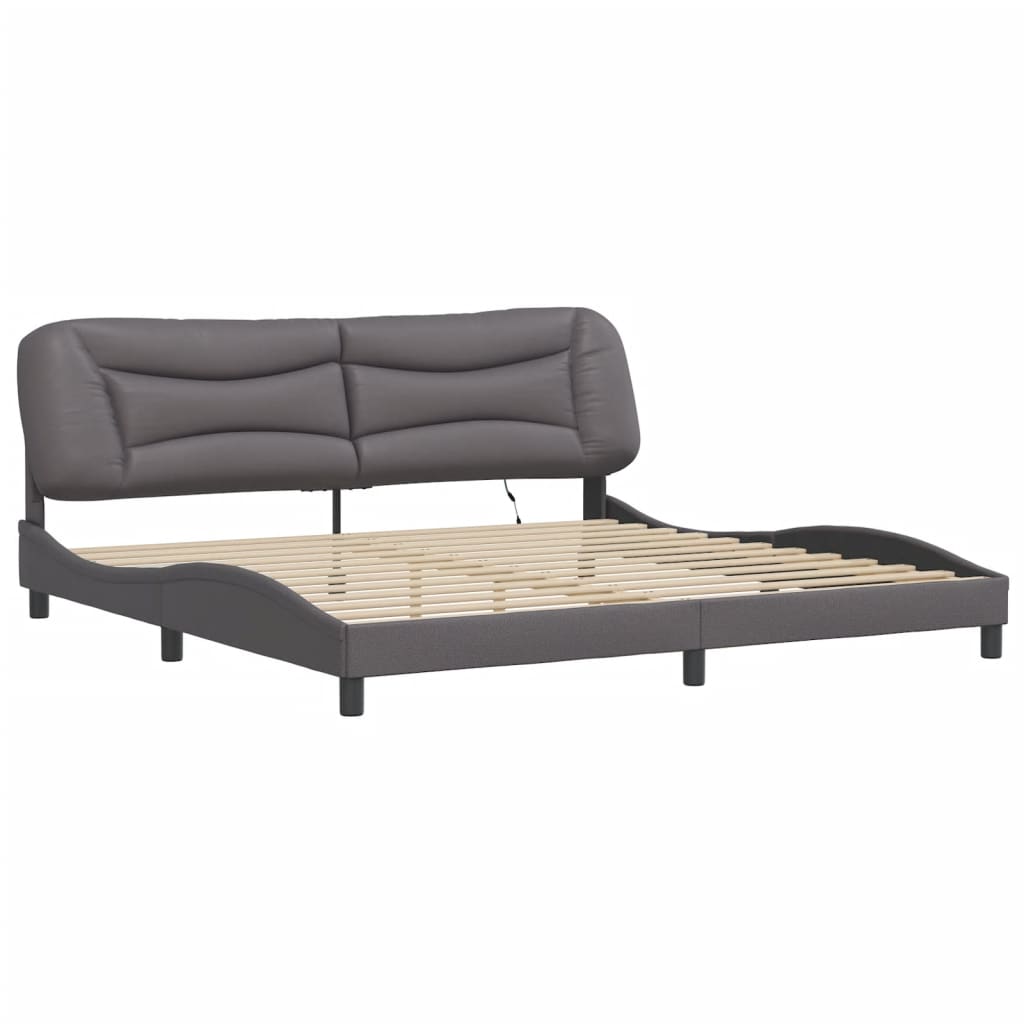 LED Bed Frame without Mattress Hvar Gray 200x200 cm