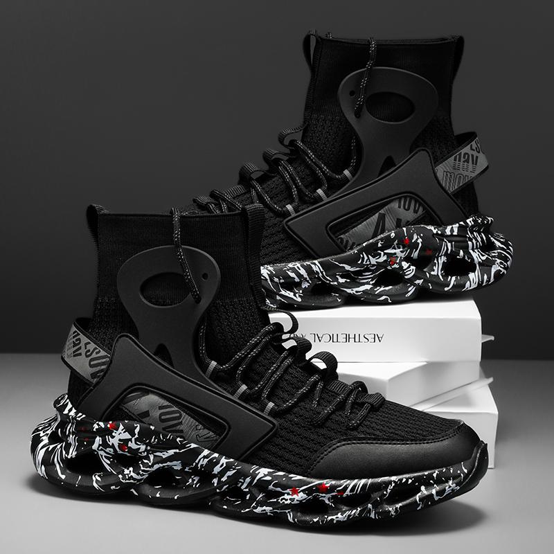 Мужские кроссовки для бега, большой размер, мягкая подошва, амортизация, удобные, для ходьбы на открытом воздухе, повседневные, для бега в спортзале, сетчатые, высокие, мужские кроссовки