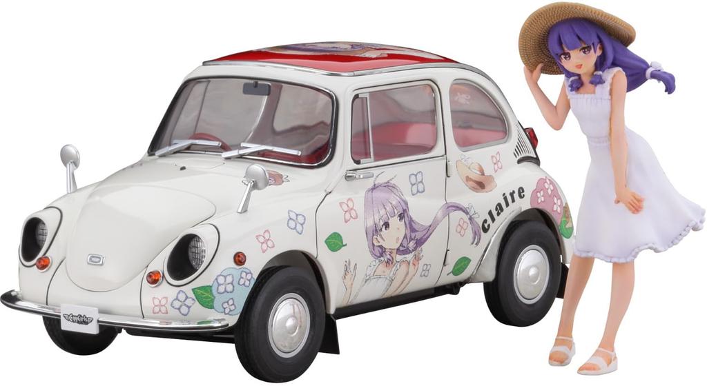 Hasegawa Subaru 360 Deluxe Claire Frost Plastic Model Kit SP648 1/24 w/Figure (Automobile)