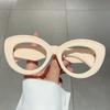 Fashionable and Cool Cat Eye Design with Anti Blue Light Glasses Frame for Street Pography Simple and Flat Light Mirror