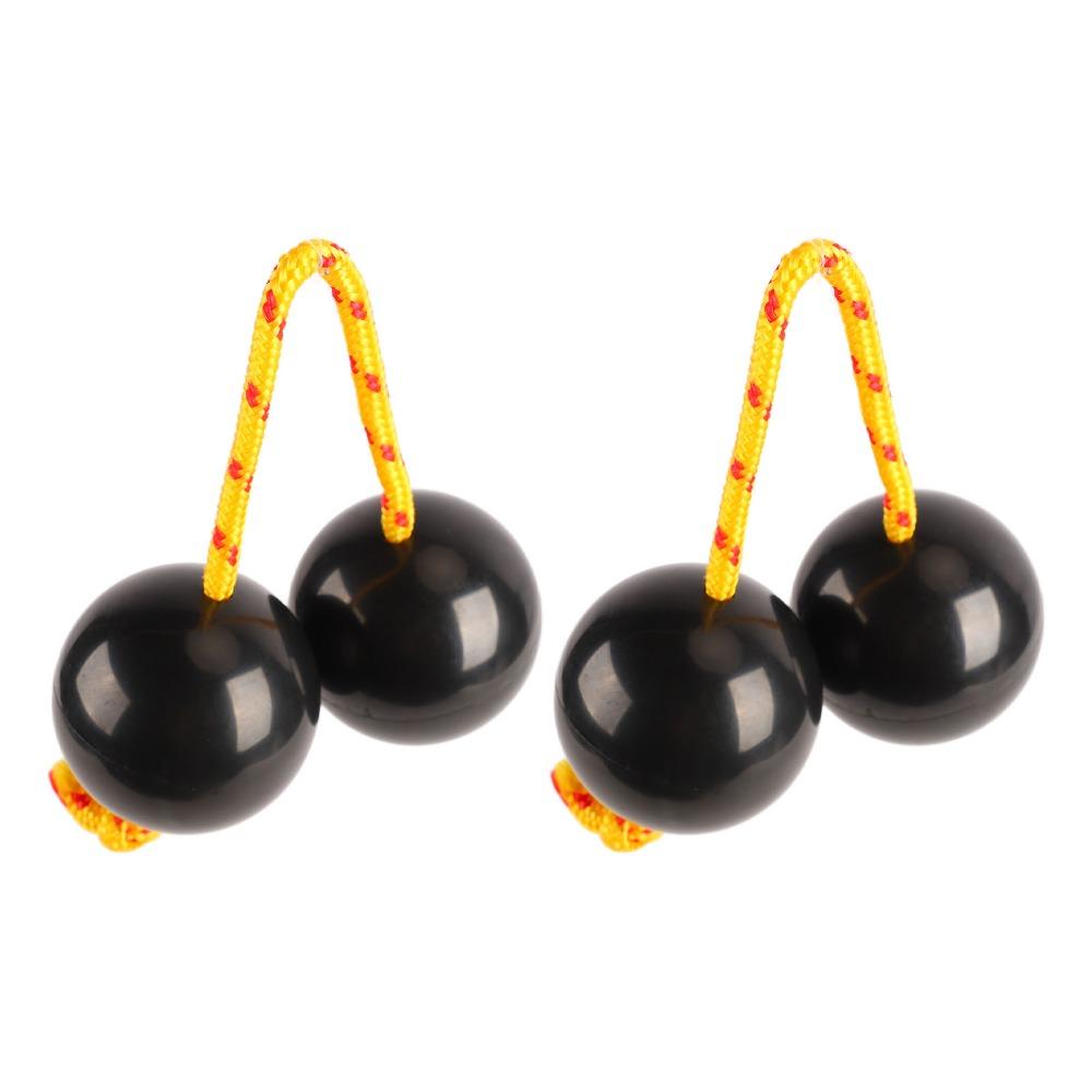 2PCS ABS Kashaka Percussion Instrument Black Color Asalato Rhythm Ball For Music Entertaining