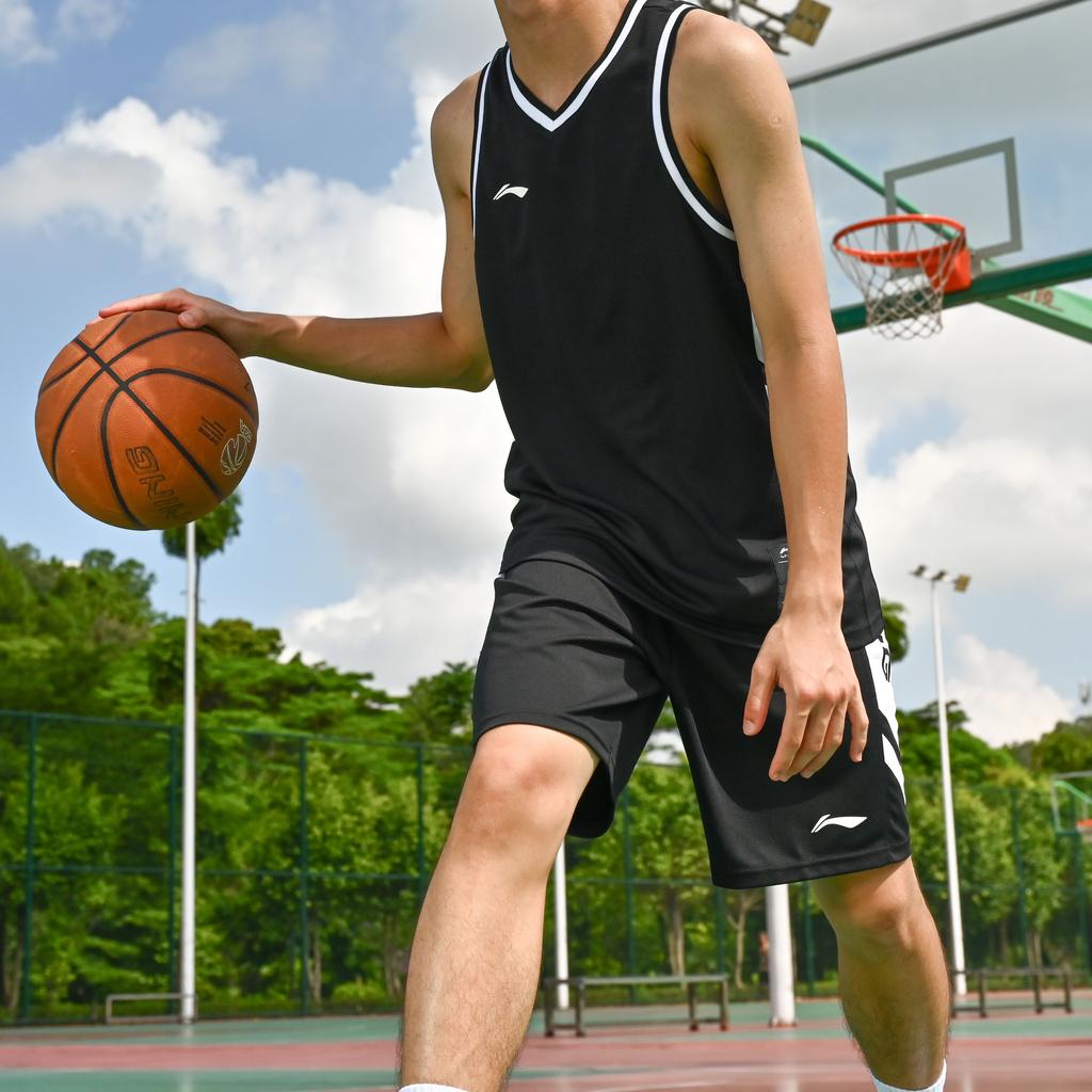 Li-Ning Breathable Quick-Dry Competition Training Basketball Suit Men Sportswear Black YATT169-2