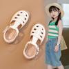 Сандалии для девочек, летняя новая коллекция, детская римская обувь, летняя коллекция, мода для маленьких девочек, мягкая подошва, детская обувь принцессы