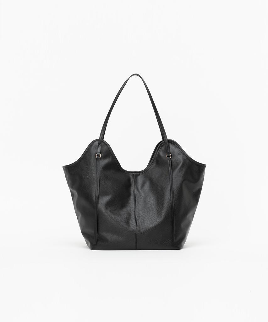 Jina In Ny 14-Inch Carry Uptown Daily Shoulder Bag [Black Leather]