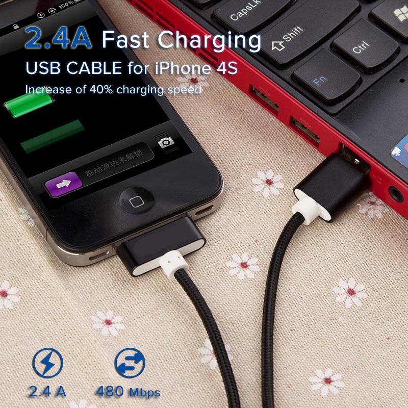 USB-кабель для зарядки данных 1 м для iPhone 4 4s и iPad 2 3