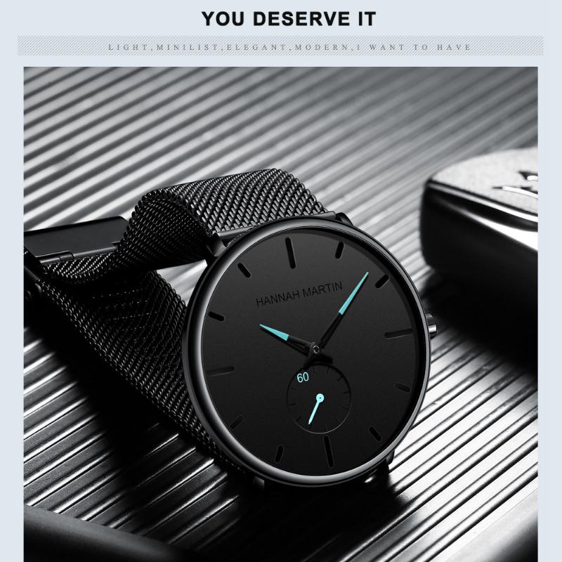 Men's Waterproof Trendy Korean Version Trendy Men's Fashion Casual Men's Watch Small Second Hand Steel Mesh Strap Quartz Watch