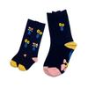 PINZLE [PINZLE X IHM] Family Socks - House Plant (Navy)