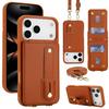 Кожаная сумка-кроссбоди для телефона для iPhone 17 Pro Max Air 16 E 15 Plus 14 13 12 11 Xs Xr Держатель для карт Кошелек Ремешок на запястье Флип-чехол
