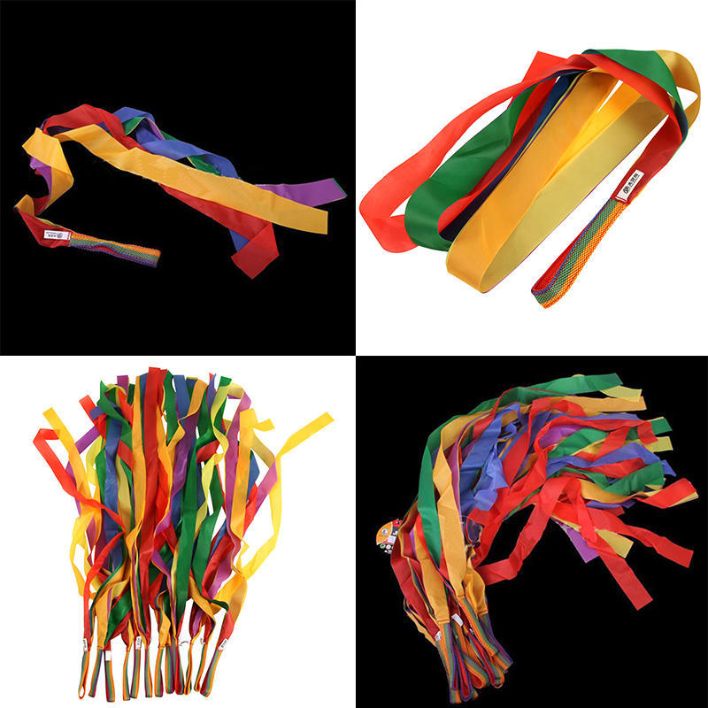 Rainbow Ribbon Children Sport Rhythmic Gymnastics Exercises Cheerleading Fitness