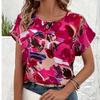 Новые женские футболки с коротким рукавом, с круглым вырезом, с принтом, топы долман